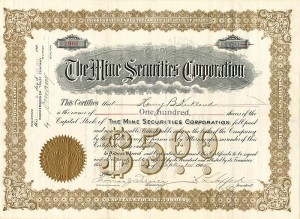Mine Securities Corporation - Stock Certificate